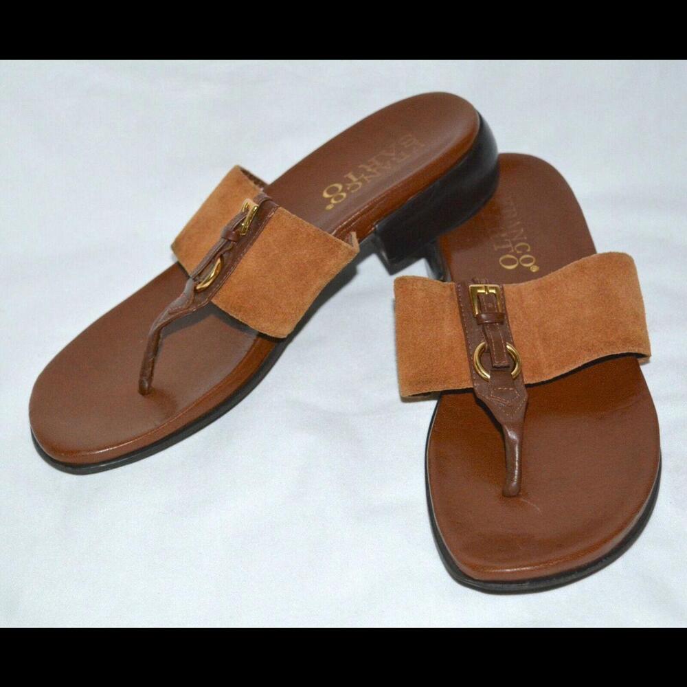 Franco Sarto Strap Thong Leather Flip Flop Sandals Fit Flop Size 8.5